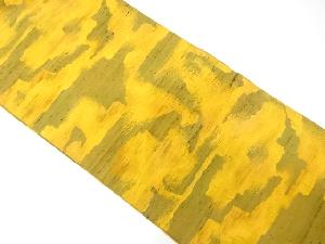 手織り紬　抽象模様織り出し　名古屋帯